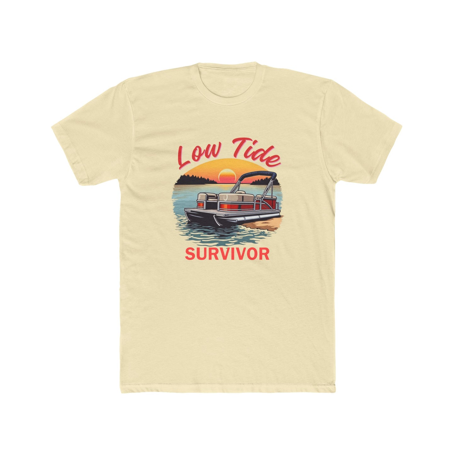 Low Tide Survivor Unisex Cotton Crew Tee - Perfect for Beach Lovers & Adventure Seekers