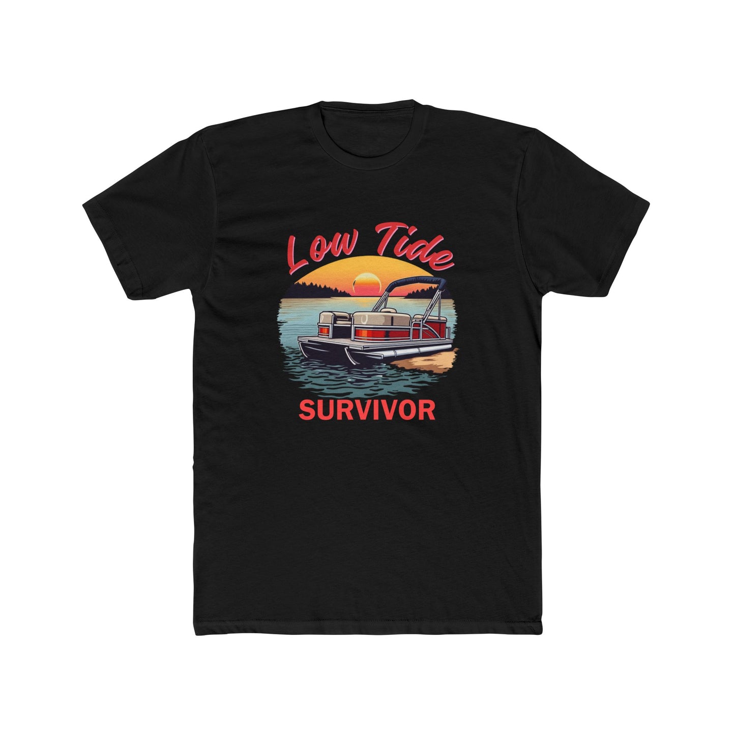Low Tide Survivor Unisex Cotton Crew Tee - Perfect for Beach Lovers & Adventure Seekers